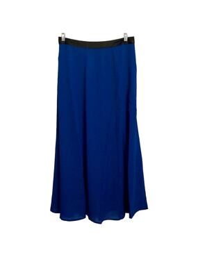 Concepts NY Blue Chiffon Maxi Long Skirt Size Small Runs Big Faux Leather Waist
